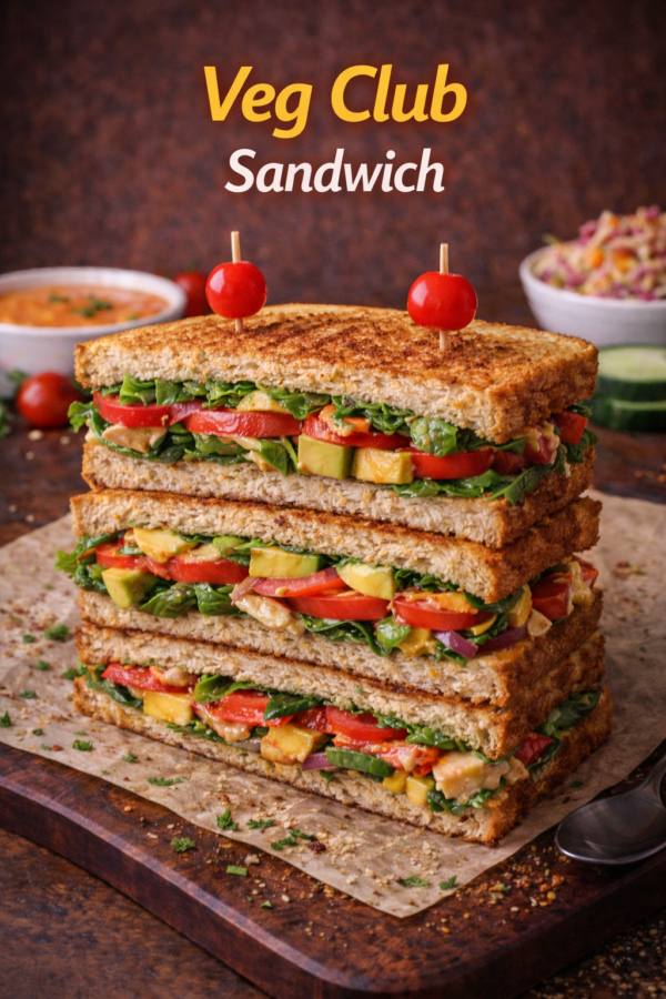 Veg Club Sandwich – Triple Layer Delight