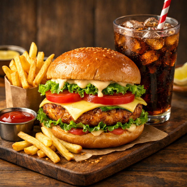 Exotic Veg Burger Combo – Gourmet Veg Feast